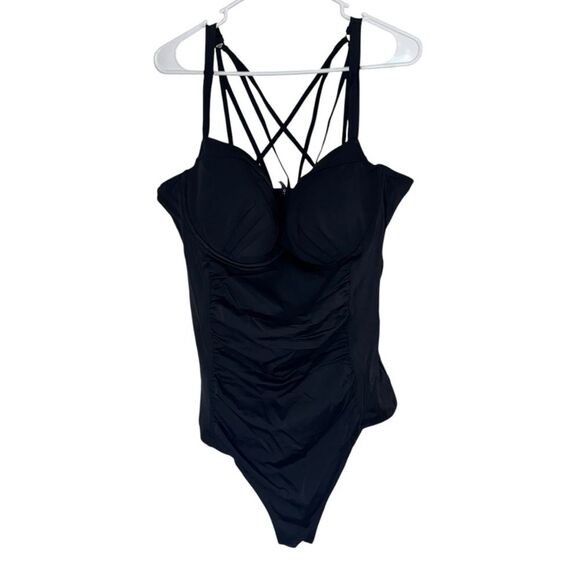 Torrid Black Plus Size Strappy One Piece Swimsuit - Picture 1 of 4